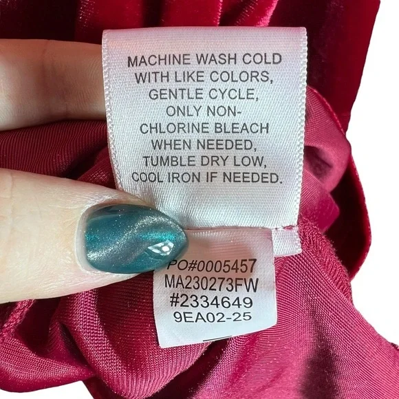 Fever Red Velour Keyhole Cut Out Tunic, Large - Picture 8 of 8